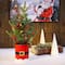 22" Pre-Lit Artificial Christmas Tree in Santa Belt Pot, Warm White LED Lights